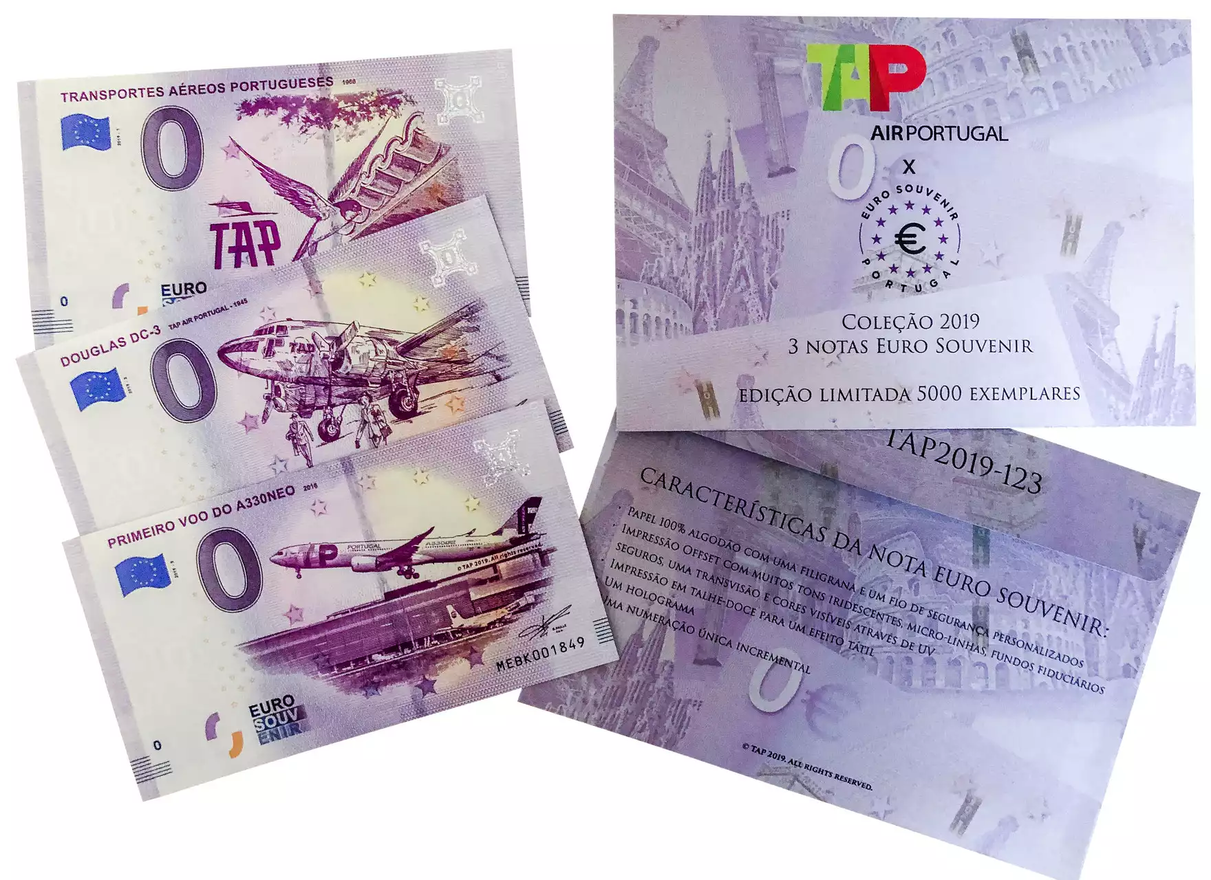 TAP Air Portugal - ensemble de 3 billets