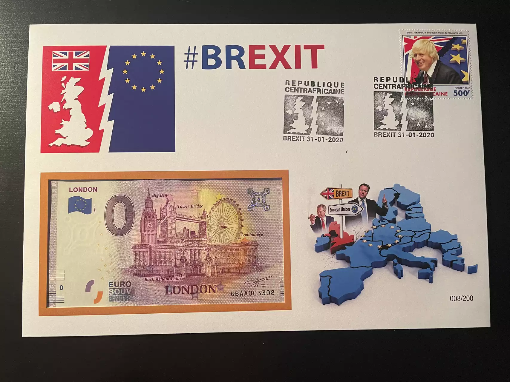 Official Euro Souvenir Covers - 5 enveloppes avec album