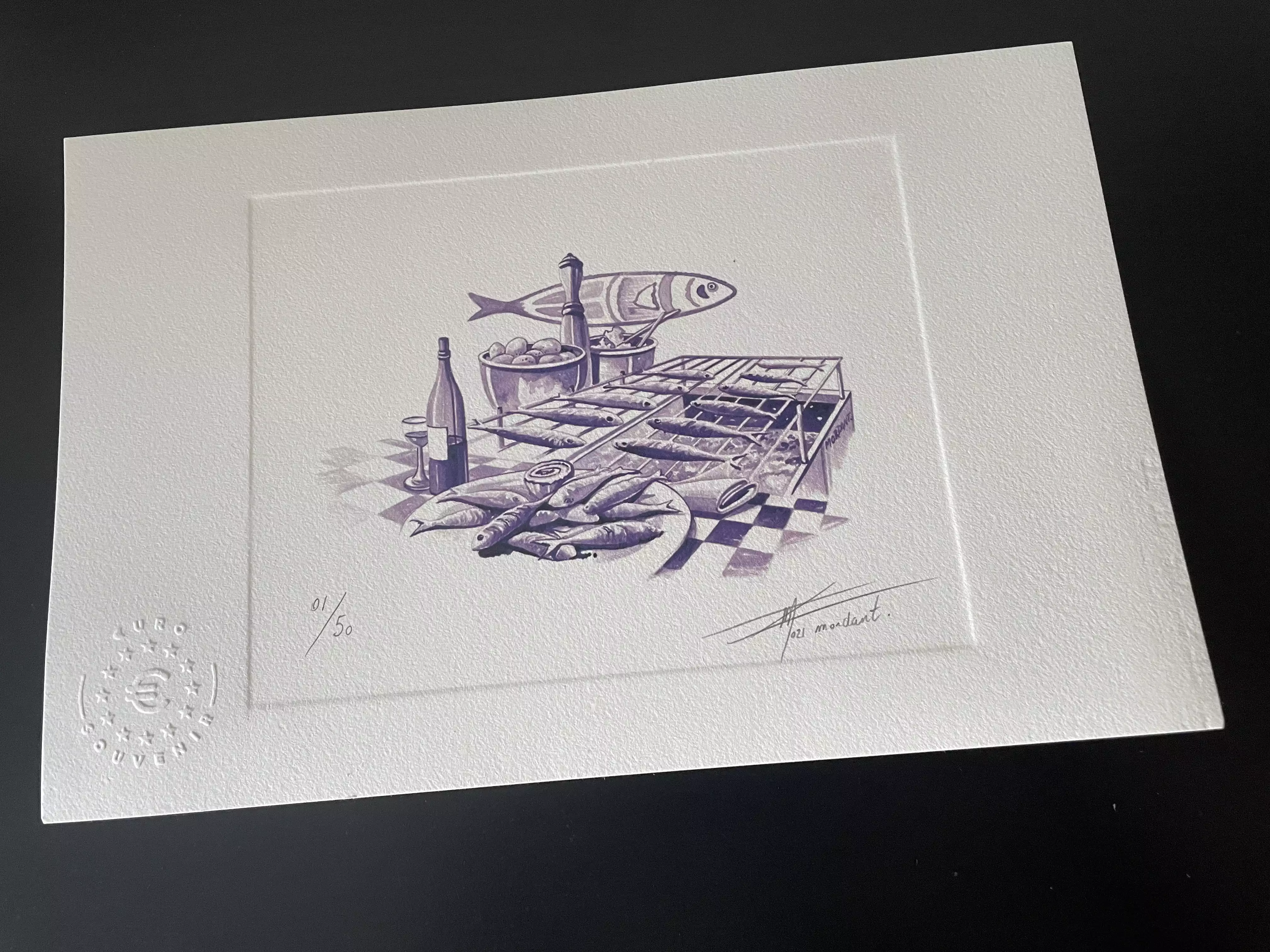 Epreuve d'artiste "Sardinhas" numérotée et signée