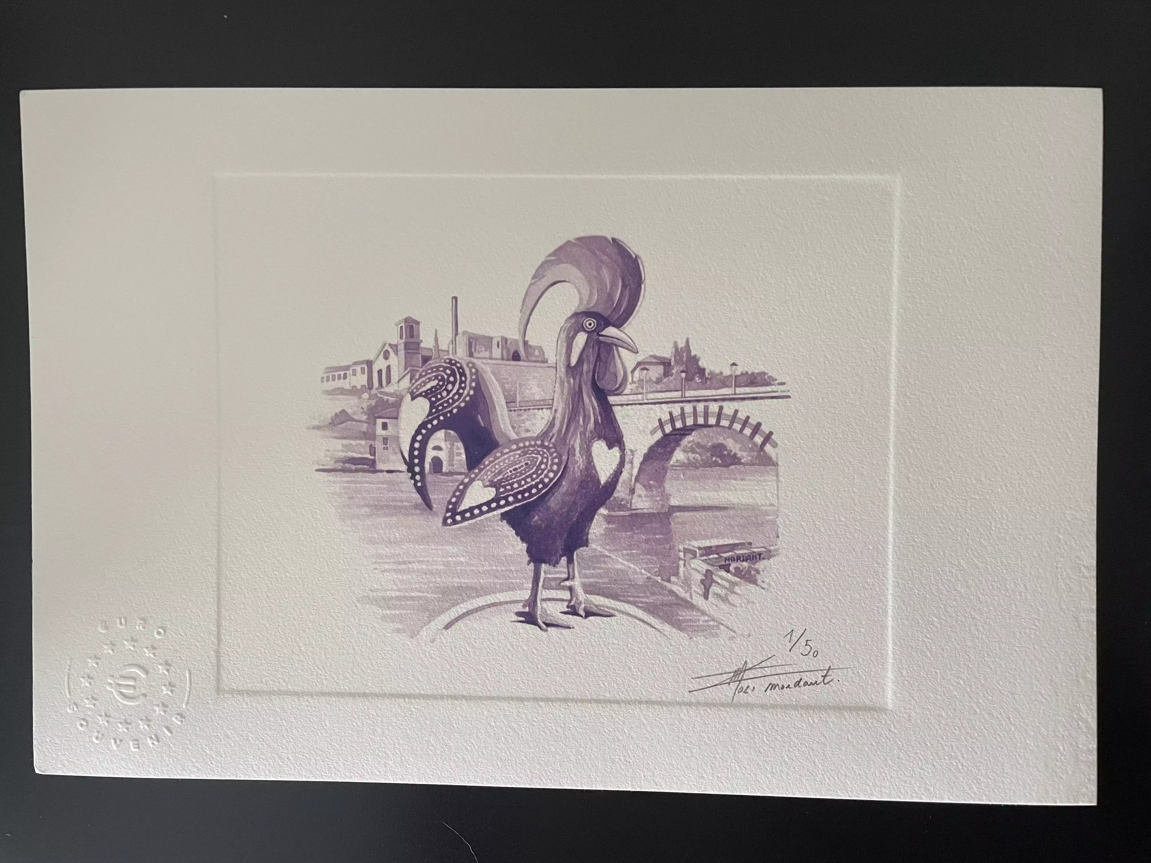 Epreuve d'artiste "Galo de Barcelos" numérotée et signée