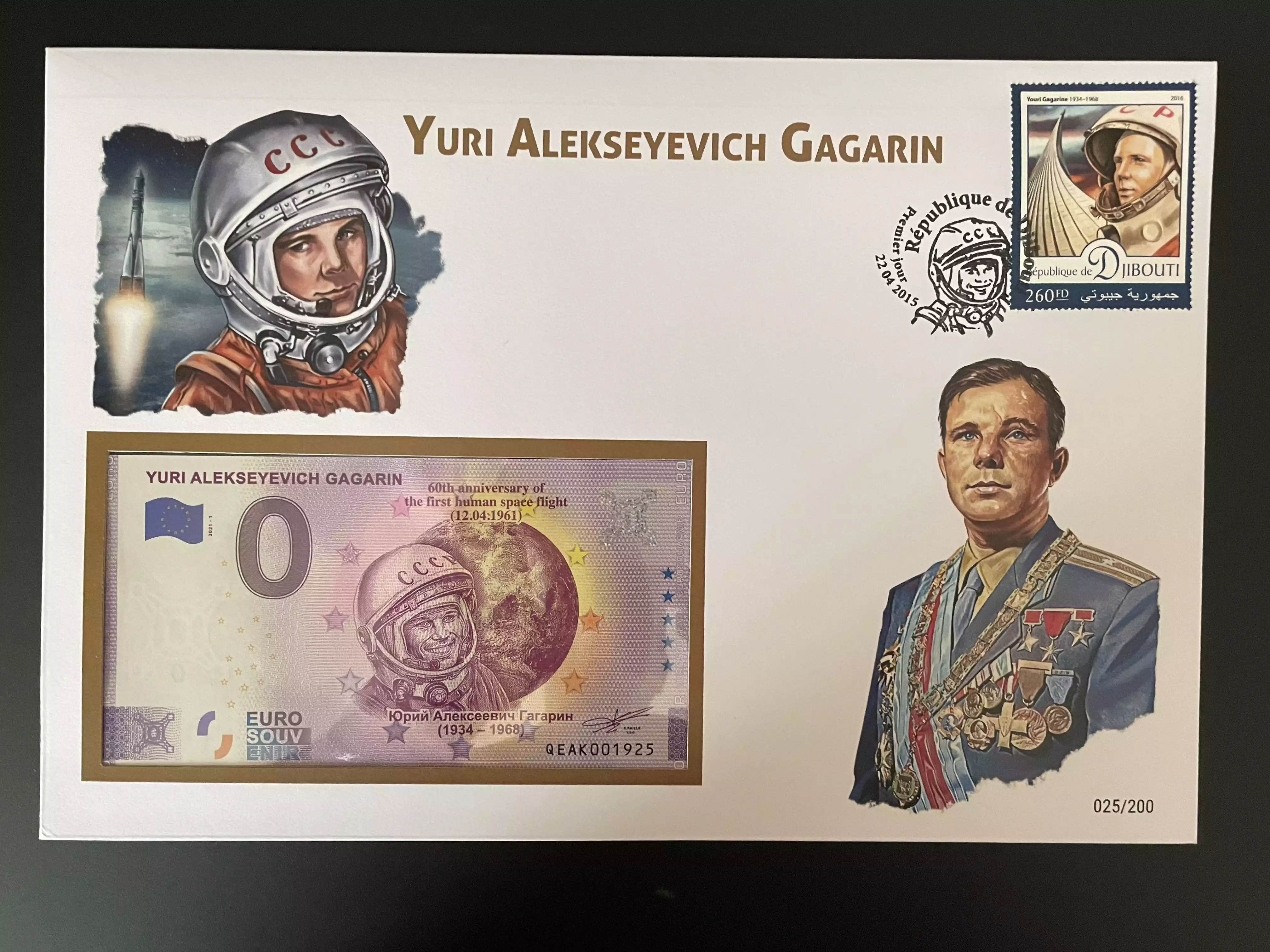 Official Euro Souvenir Cover - Yuri Alekseyevich Gagarin