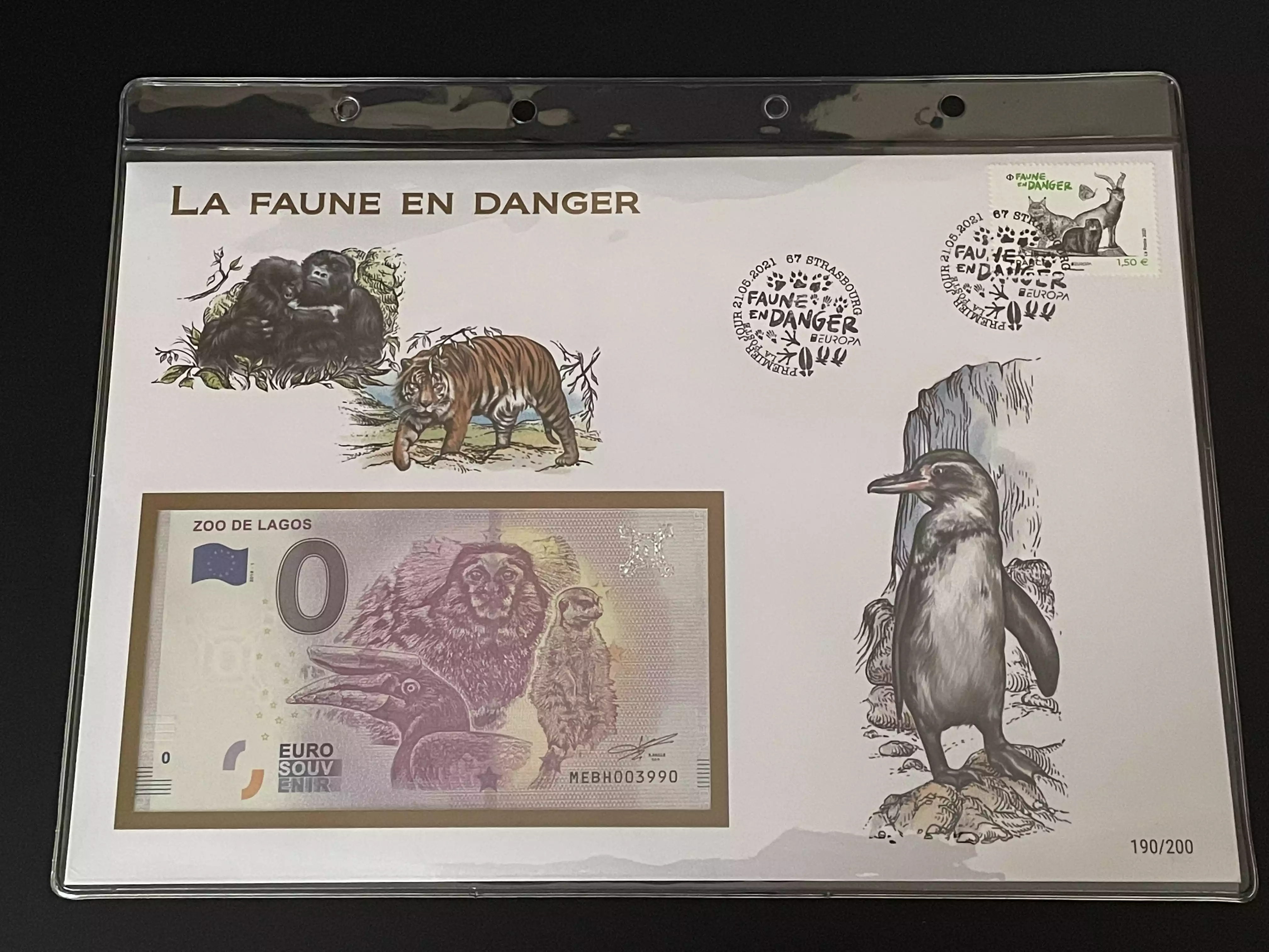 Official Euro Souvenir Cover - La Faune en Danger (Strasbourg)