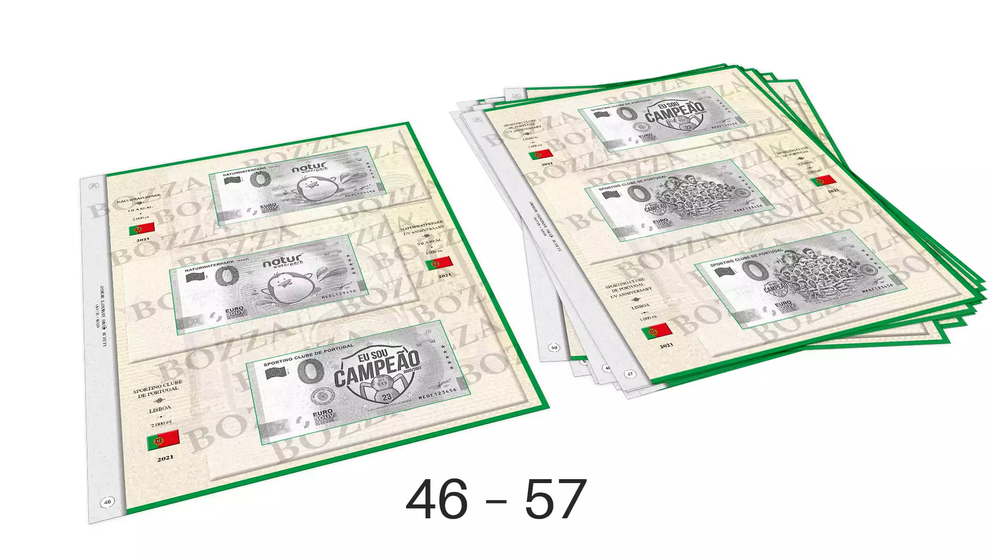 ABAFIL 12 feuilles (2/2021) pour billets 0€ Souvenir Portugal