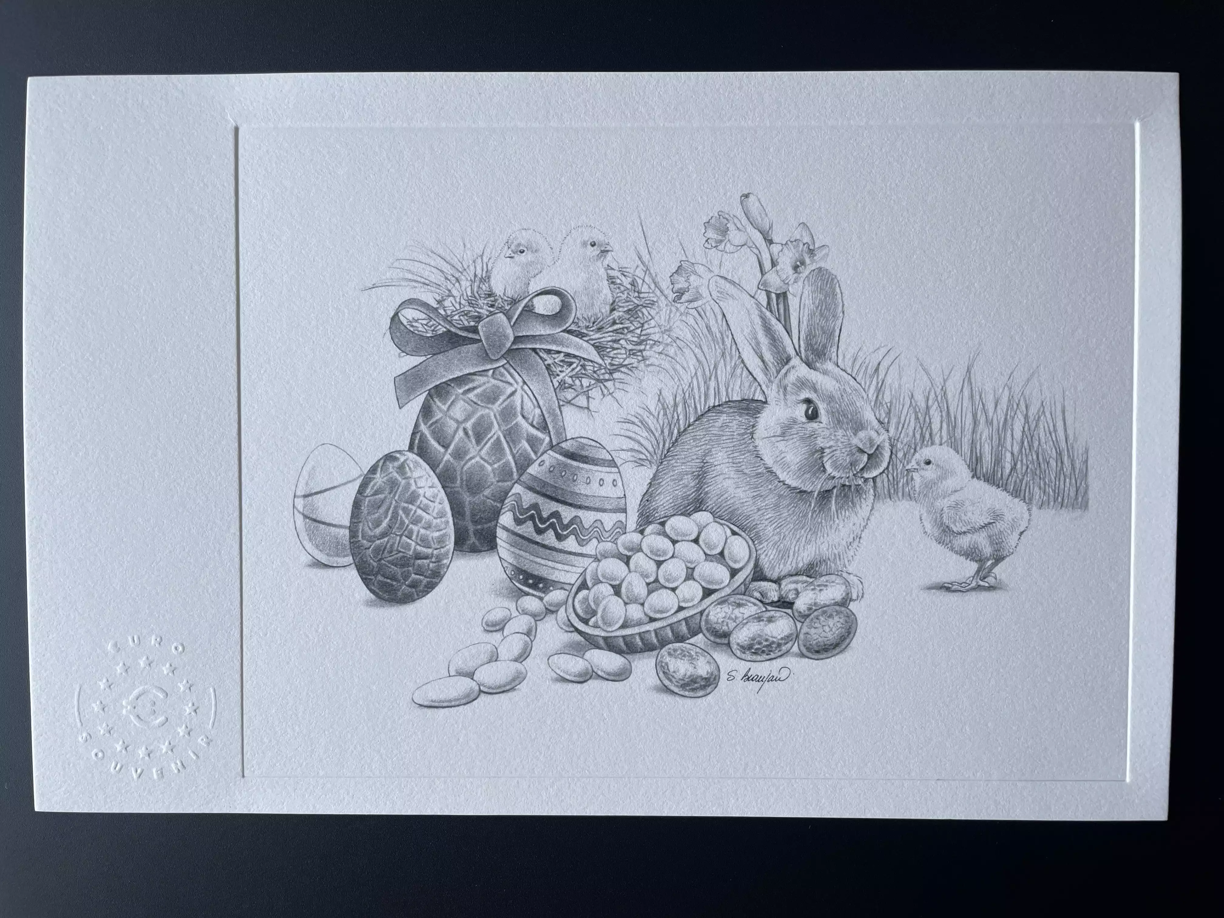 Epreuve d'artiste "Pâques / lapin"