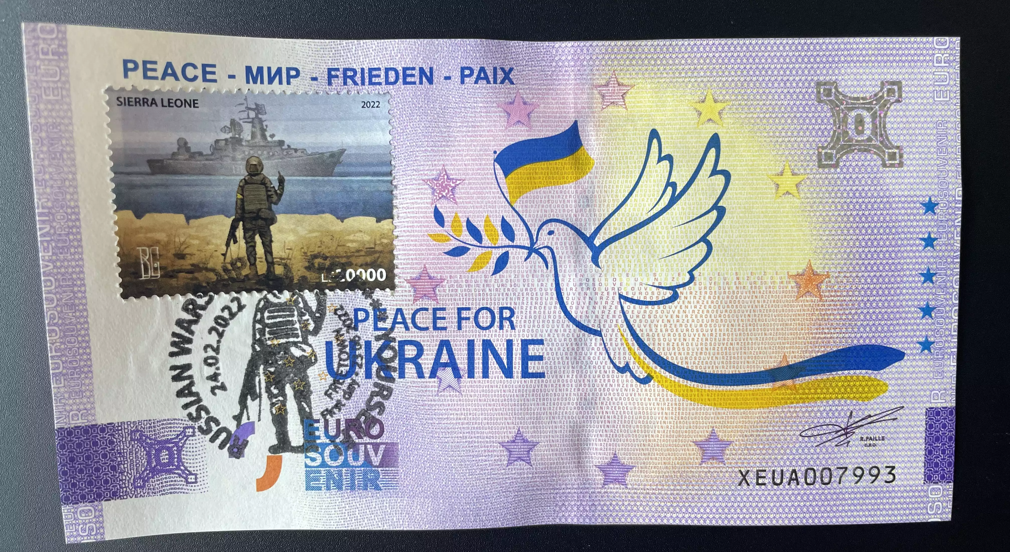 Peace - мир - Frieden - Paix timbré et tamponné "Boris Groh Russian Warship"