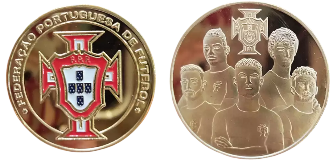 Médaille souvenir "FPF Portugal - Ronaldo Fernandes Leao Felix Ramos" couleur