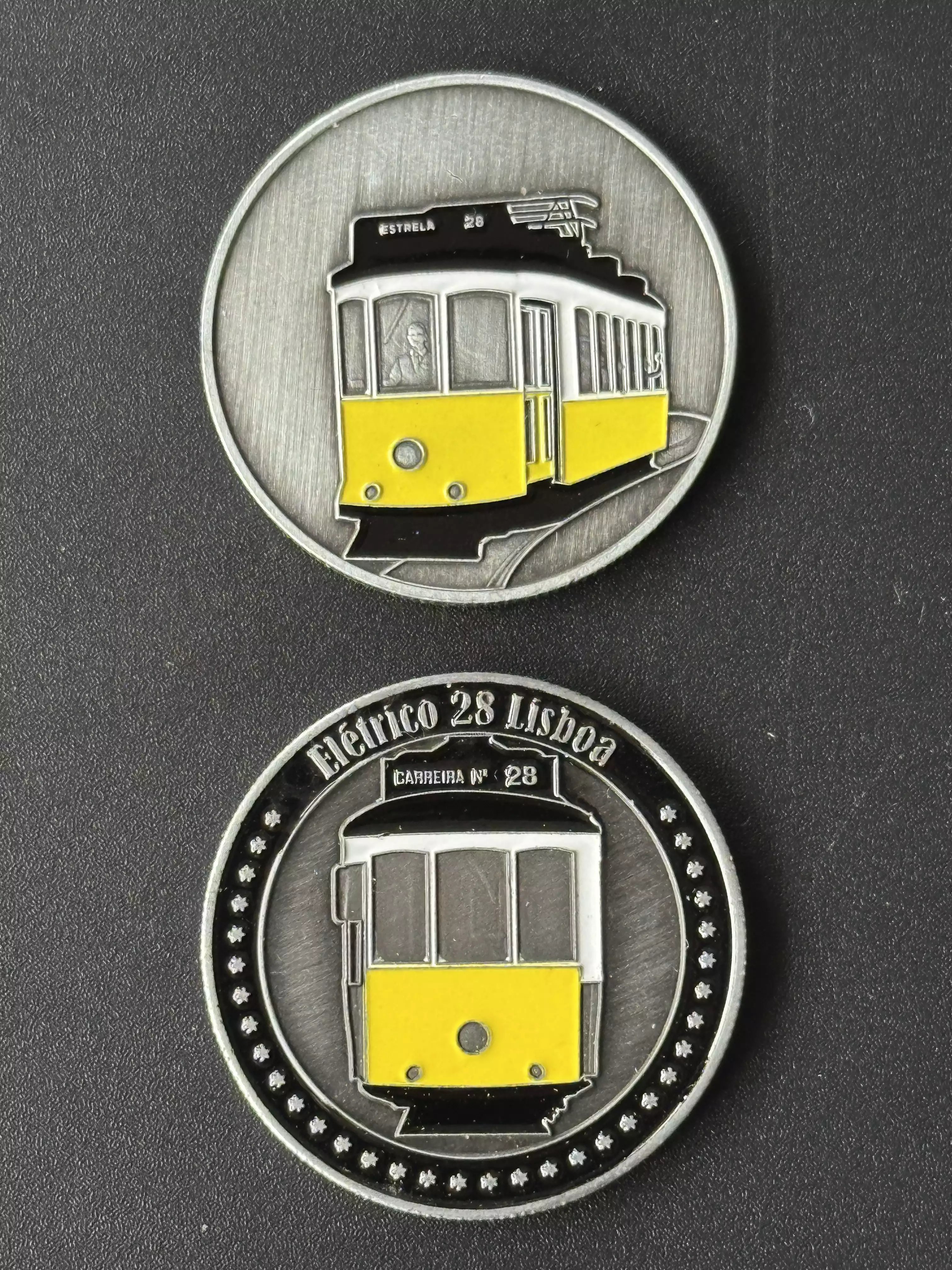 Médaille souvenir "Eletrico 28 Lisboa" argent en couleur